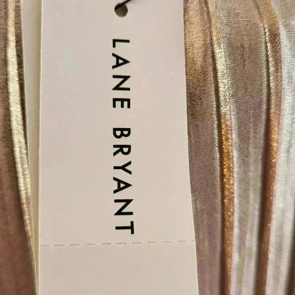 LANE BRYANT GOLD PLEATED PEPLUM SHORT SLEEVE BELTED V-NECK PLUS Sz 18/20 NWT New - Picture 7 of 10